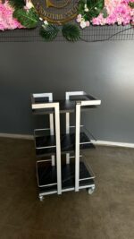 Kosmetický vozík Loft 01 na kolečkách stříbrný | Vozík do salonu - Obrázek 5