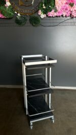 Kosmetický vozík Loft 01 na kolečkách stříbrný | Vozík do salonu - Obrázek 6