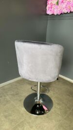 Barová židle Olsey šedý velur nastavitelná | Moderní barová židle - Obrázek 4