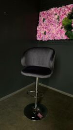 Barová židle Olsey šedý velur nastavitelná | Moderní barová židle - Obrázek 6