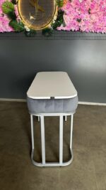 Stůl Art Lux Plus šedý velur stříbrné nohy – kosmetický stolek se zásuvkou - Obrázek 4