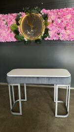 Stůl Art Lux Plus šedý velur stříbrné nohy – kosmetický stolek se zásuvkou - Obrázek 5