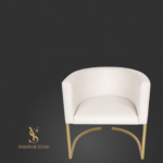 Křeslo Loft Oval velur na kovových nohách zlaté barvy