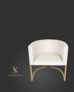 Křeslo Loft Oval velur na kovových nohách zlaté barvy