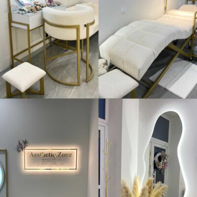 Nábytek YS Furniture pro kosmetický salon s lehátkem Loft, křeslem Loft Oval a pohovkou LOUNGE