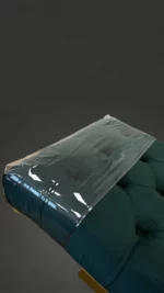 Ochranný PVC potah na opěrku hlavy lehátka z průhledného voděodolného materiálu